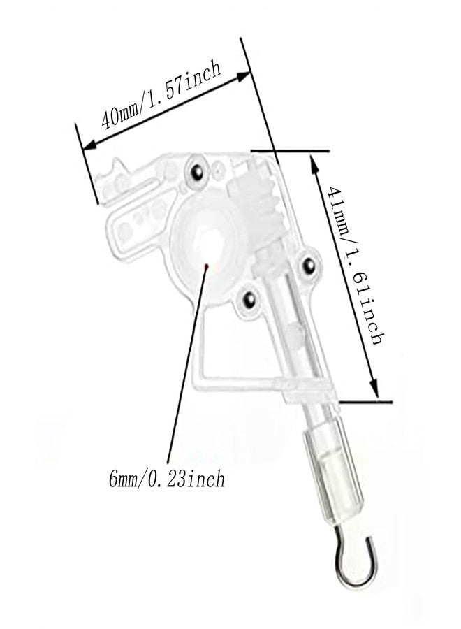 CTWHA 2PCS 2 Inch Low Profile Horizontal Shutter Tilt Mechanism Hook Connector with Hexagonal Gear Hole Window Treatments Part - Image 4